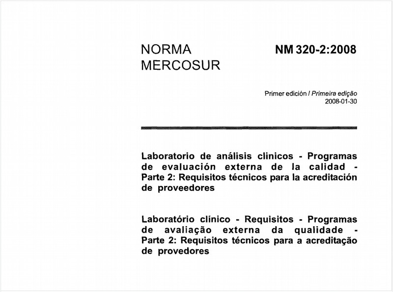 Laboratório clínico - Requisitos - Programas de avaliação externa da qualidade
