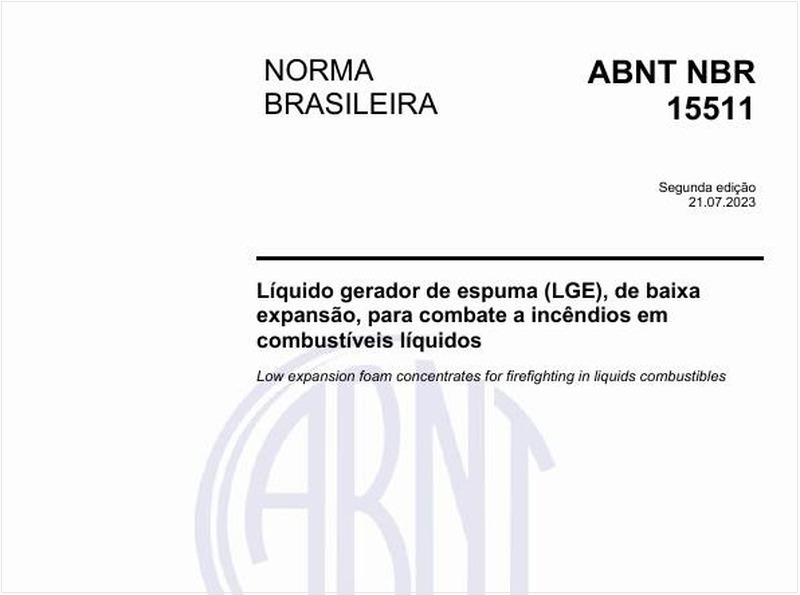 Líquido gerador de espuma (LGE), de baixa expansão, para combate a incêndios em combustíveis líquidos