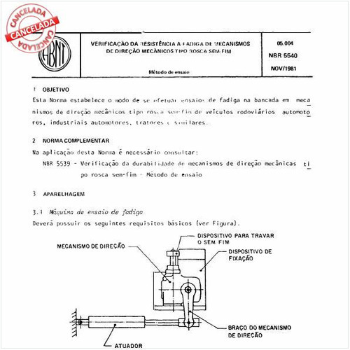 Verificação da resistência à fadiga de mecanismos de direção mecânicos tipo rosca sem-fim