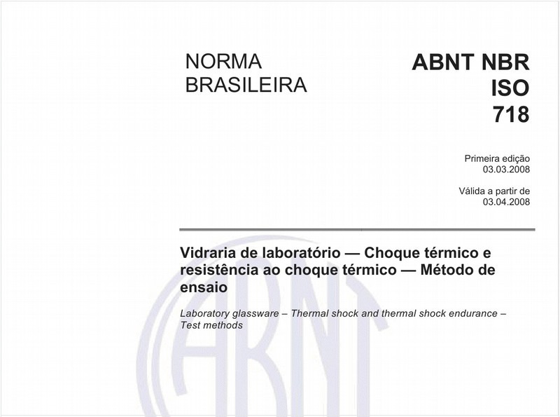 Vidraria de laboratório - Choque térmico e resistência ao choque térmico - Método de ensaio