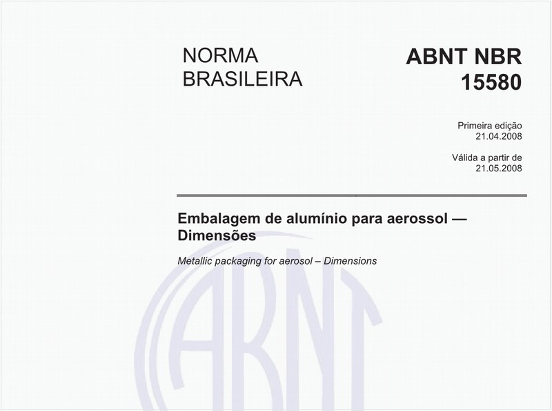 Embalagem de alumínio para aerossol - Dimensões