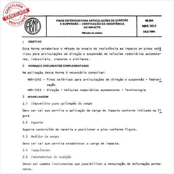 Pinos esféricos para articulações de direção e suspensão - Verificação da resistência ao impacto
