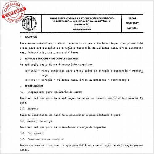 Pinos esféricos para articulações de direção e suspensão - Verificação da resistência ao impacto