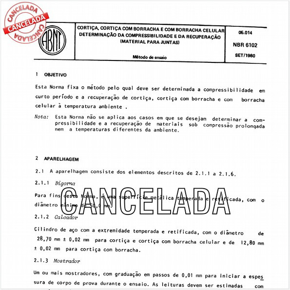 Cortiça, cortiça com borracha e com borracha celular - Determinação da compressibilidade e da recuperação - Material para juntas