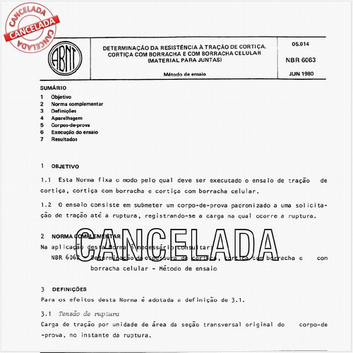 Determinação da resistência à tração de cortiça, cortiça com borracha e com borracha celular - Material para juntas