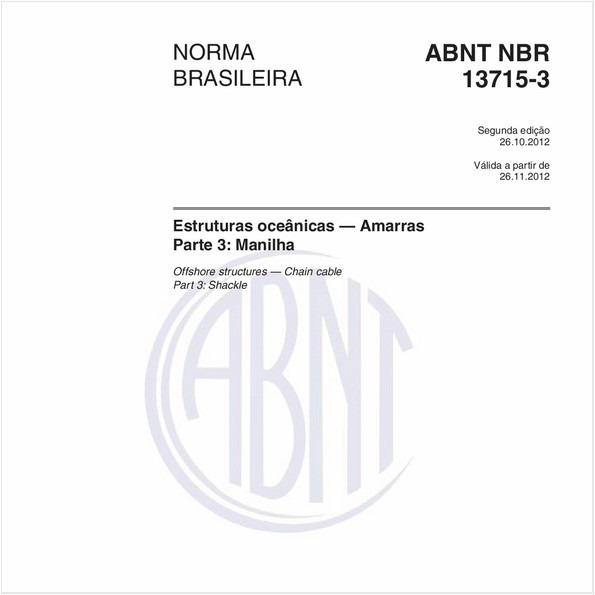 Estruturas oceânicas — Amarras - Parte 3: Manilha