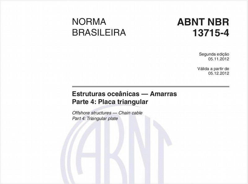 Estruturas oceânicas - Amarras - Parte 4: Placa triangular