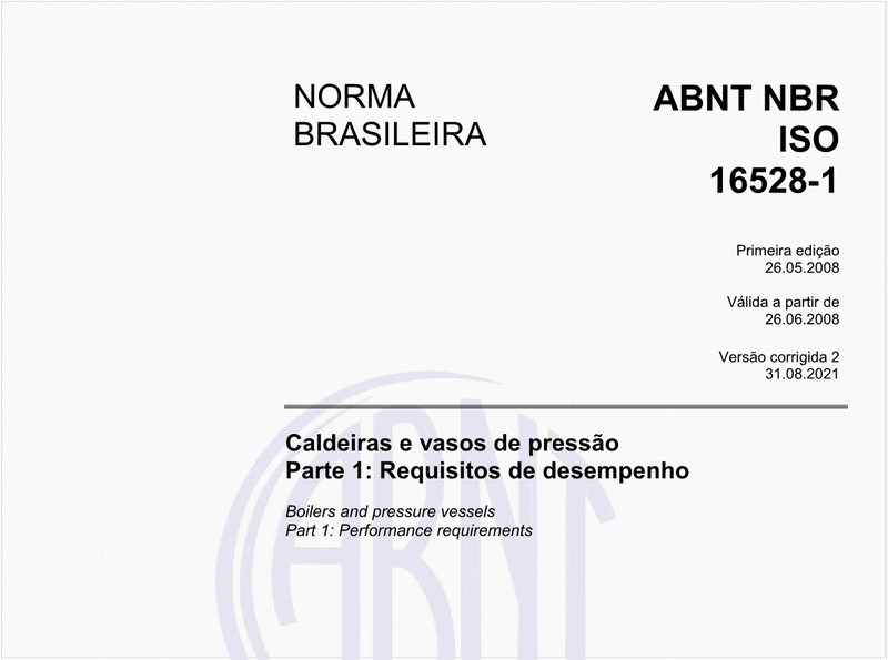 Caldeiras e vasos de pressão - Parte 1: Requisitos de desempenho