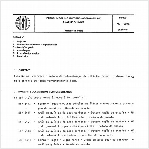 Ferro-ligas - Ligas ferro-cromo-sílico - Análise química