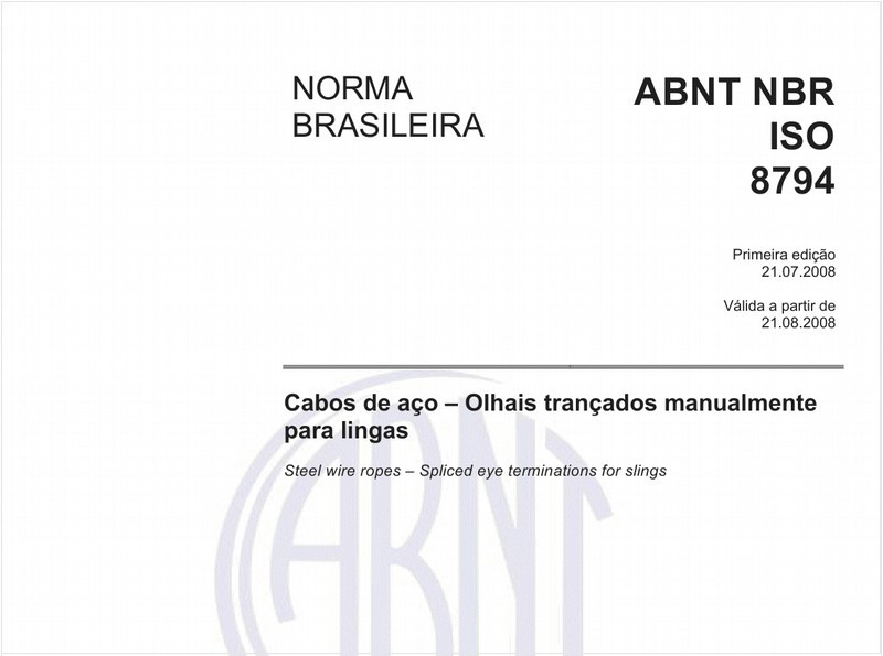 Cabos de aço - Olhais trançados manualmente para lingas