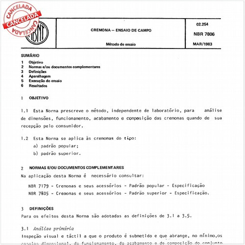 Cremona - Ensaio de campo