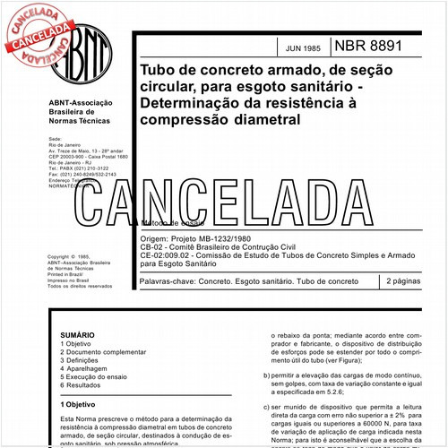 Tubo de concreto armado, de seção circular, para esgoto sanitário - Determinação da resistência à compressão diametral