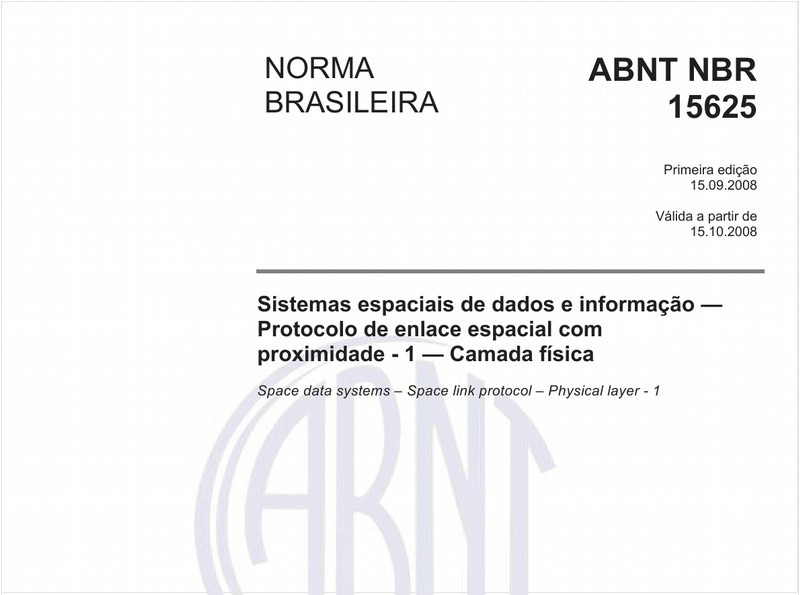 Sistemas espaciais de dados e informação - Protocolo de enlace espacial com proximidade - 1 - Camada física