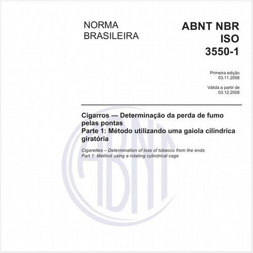 Cigarros - Determinação da parte de fumo pelas pontas - Parte 1: Método utilizando uma gaiola cilíndrica giratória