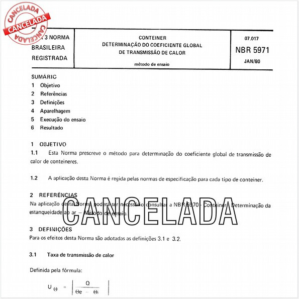 Conteiner - Determinação do coeficiente global de transmissão de calor
