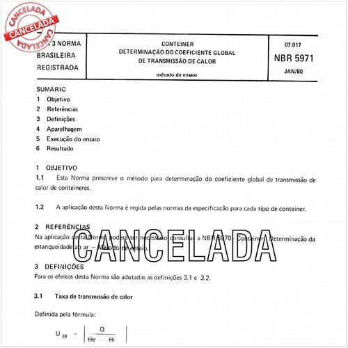 Conteiner - Determinação do coeficiente global de transmissão de calor