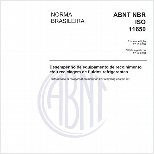 Desempenho de equipamento de recolhimento e/ou reciclagem de fluidos refrigerantes