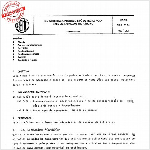 Pedra britada, pedrisco e pó-de-pedra para base de macadame hidráulico