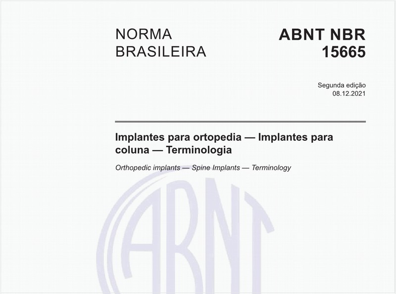 Implantes para ortopedia — Implantes para coluna — Terminologia