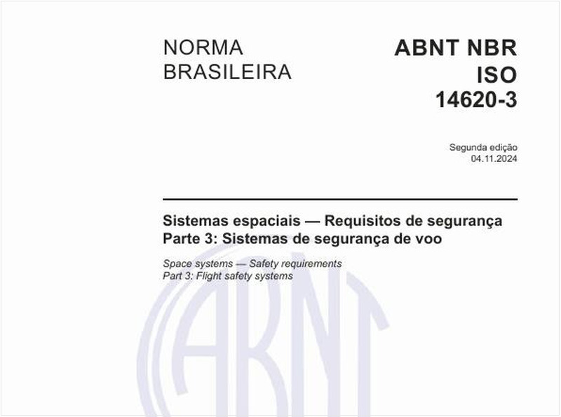 Sistemas espaciais - Requisitos de segurança - Parte 3: Sistemas de segurança de voo