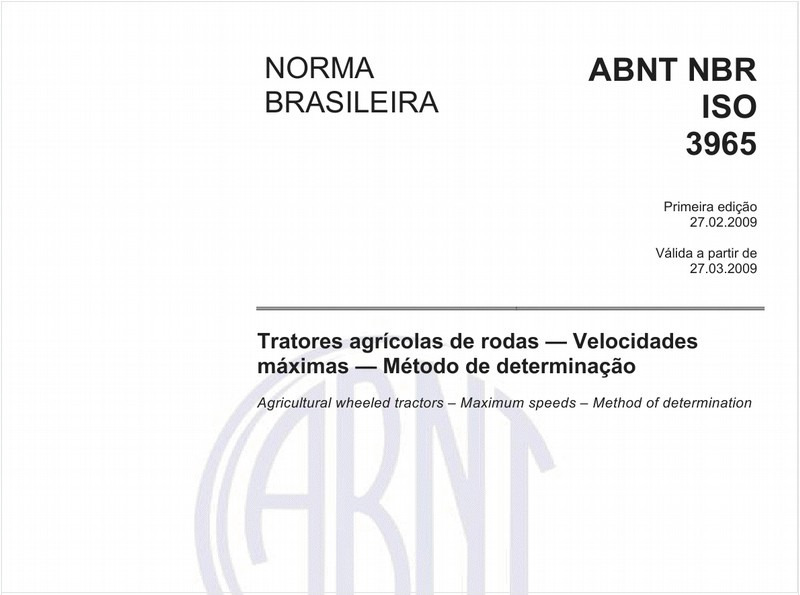 Tratores agrícolas de rodas - Velocidades máximas - Método de determinação