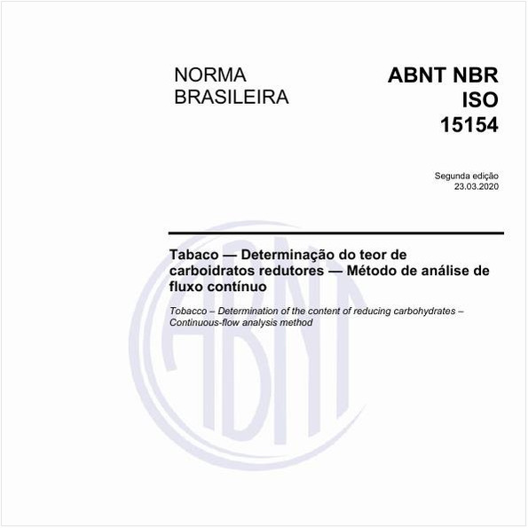Tabaco - Determinação do teor de carboidratos redutores - Método de análise de fluxo contínuo