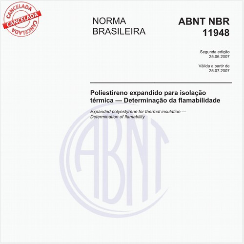 Poliestireno expandido para isolação térmica - Determinação da flamabilidade