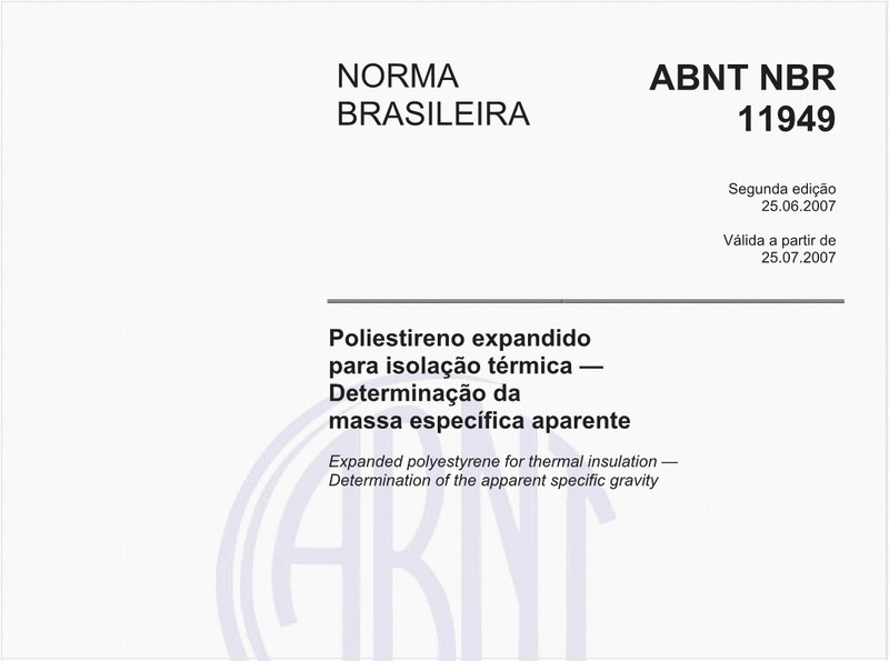 Poliestireno expandido para isolação térmica - Determinação da massa específica aparente