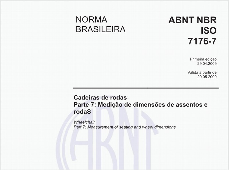 Cadeiras de rodas - Parte 7: Medição de dimensões de assentos e rodas