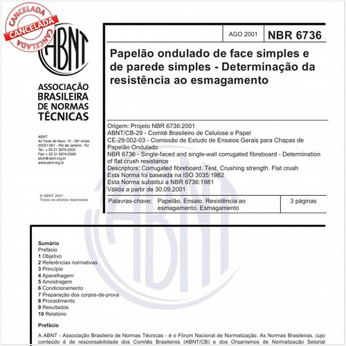 Papelão ondulado de face simples e de parede simples - Determinação da resistência ao esmagamento