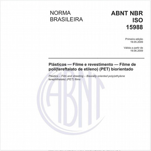 Plásticos - Filme e revestimento - Filme de poli(tereftalato de etileno) (PET) biorientado