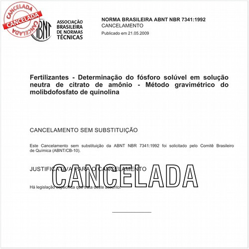 Fertilizantes - Determinação do fósforo solúvel em solução neutra de citrato de amônio - Método gravimétrico do molibdofosfato de quinolina
