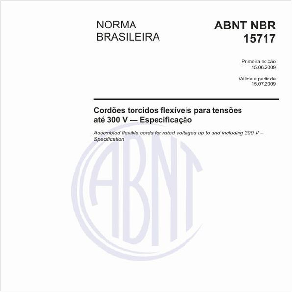 Cordões torcidos flexíveis para tensões até 300 V — Especificação