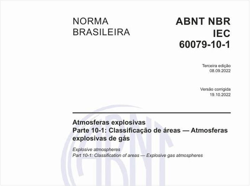 Atmosferas explosivas - Parte 10-1: Classificação de áreas - Atmosferas explosivas de gás
