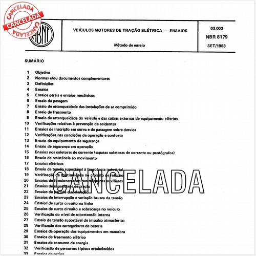 Veículos motores de tração elétrica - Ensaios