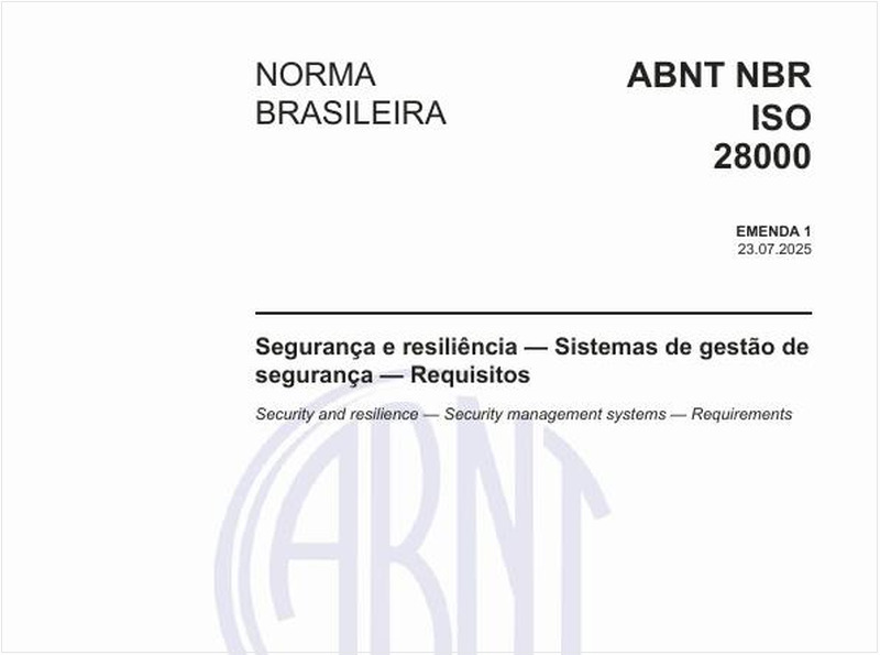 Segurança e resiliência — Sistemas de gestão de segurança — Requisitos