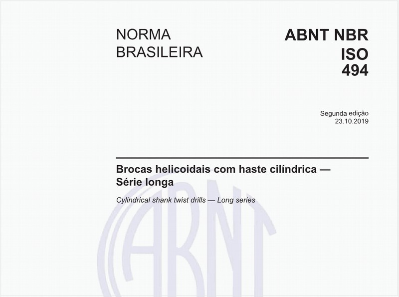 Brocas helicoidais com haste cilíndrica — Série longa