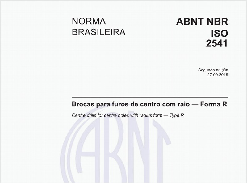 Brocas para furos de centro com raio - Forma R