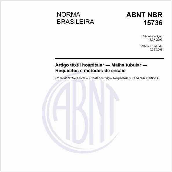Artigo têxtil hospitalar - Malha tubular - Requisitos e métodos de ensaio
