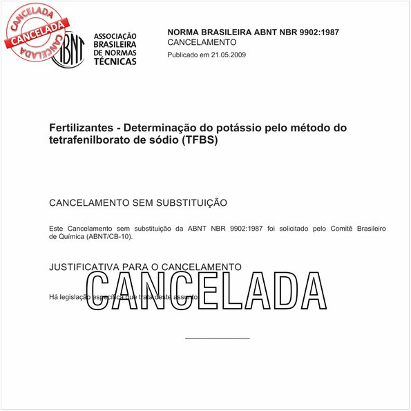 Fertilizantes - Determinação do potássio pelo método do tetrafenilborato de sódio (TFBS)