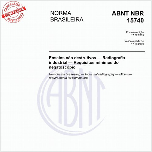 Ensaios não destrutivos - Radiografia industrial - Requisitos mínimos do negatoscópio