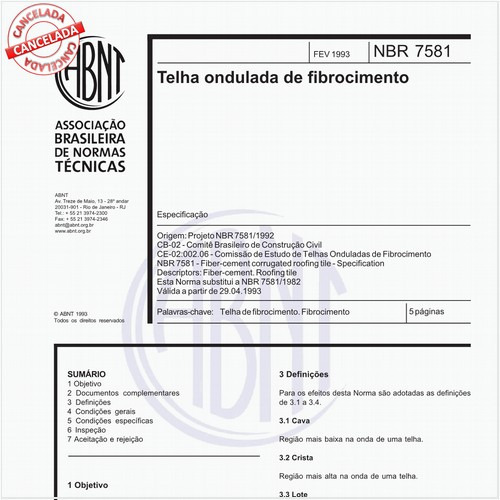 Telha ondulada de fibrocimento