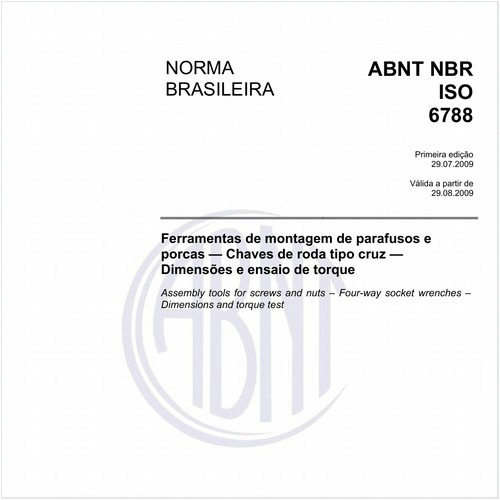 Ferramentas de montagem de parafusos e porcas - Chaves de roda tipo cruz - Dimensões e ensaio de torque