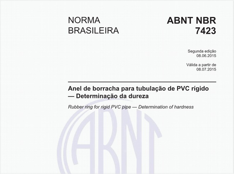 Anel de borracha para tubulação de PVC rígido — Determinação da dureza