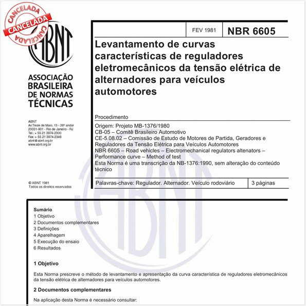 Levantamento de curvas características de reguladores eletromecânicos da tensão elétrica de alternador para veículo automotor