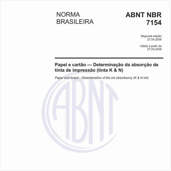 Papel e cartão - Determinação da absorção de tinta de impressão (tinta K & N)