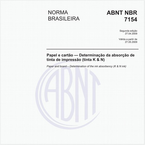 Papel e cartão - Determinação da absorção de tinta de impressão (tinta K & N)