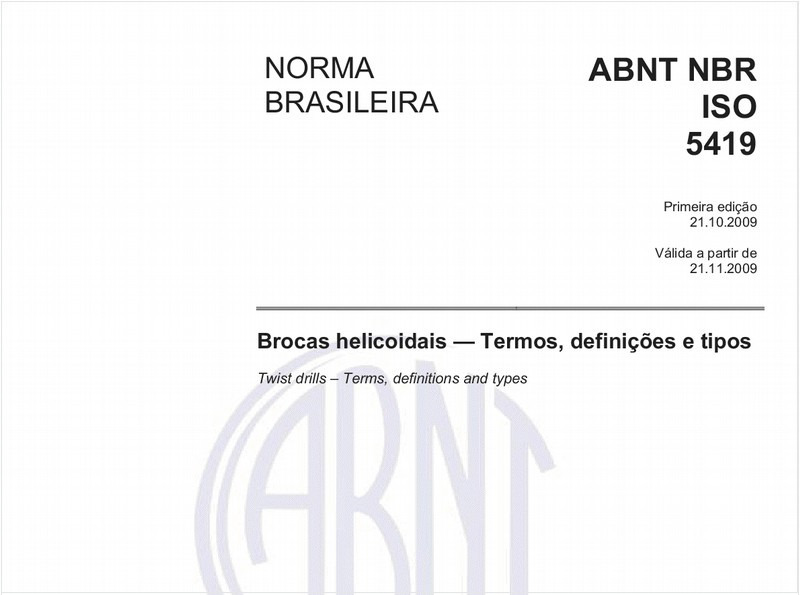 Brocas helicoidais - Termos, definições e tipos
