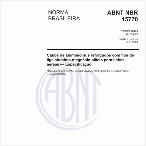 Cabos de alumínio nus reforçados com fios de liga alumínio-magnésio-silício para linhas aéreas — Especificação