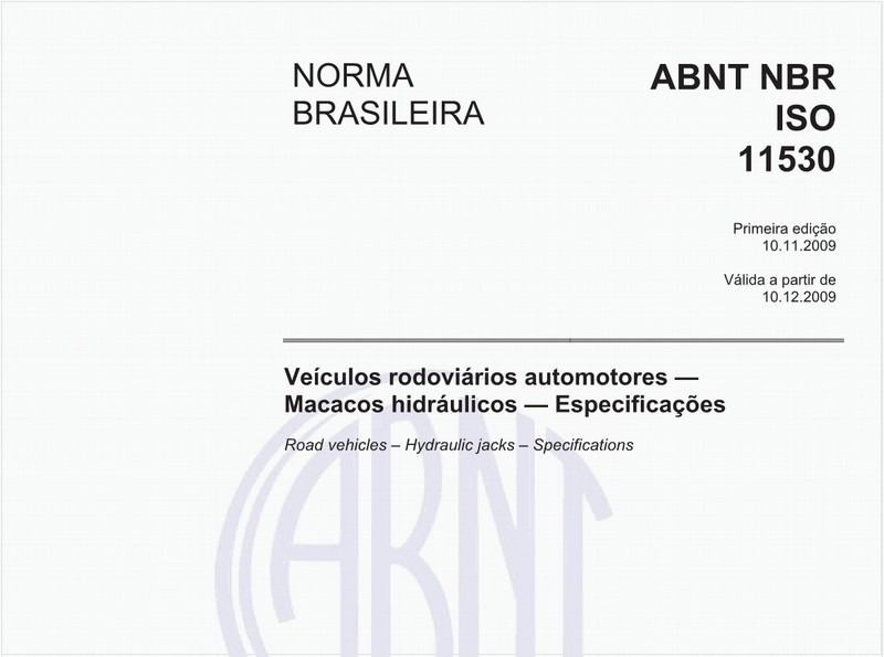 Veículos rodoviários automotores - Macacos hidráulicos - Especificações